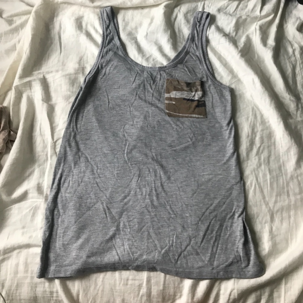 Grey Tank Top with Pocket